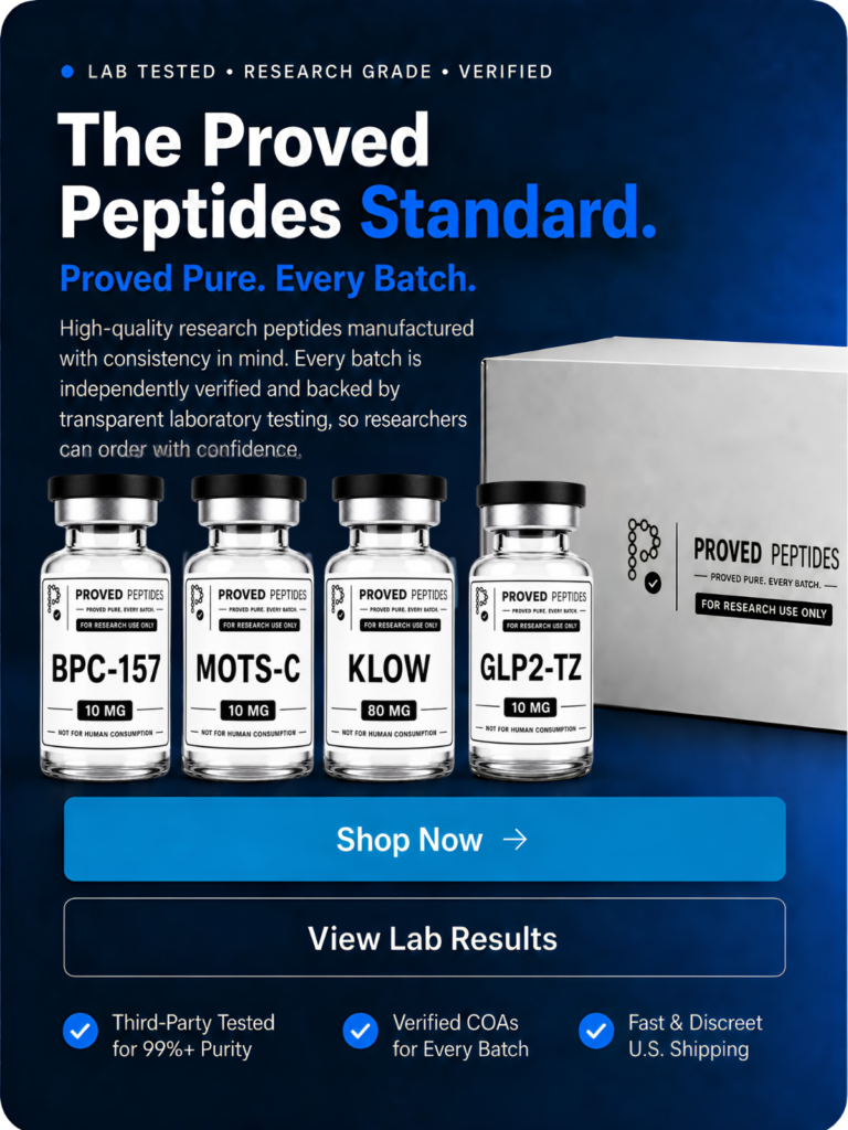 Proved Peptides premium research peptides mobile banner